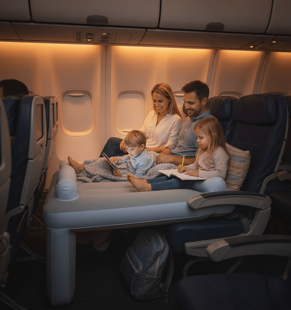 BowLift | CloudNap Travel Bed – Inflatable Plane Comfort for Kids