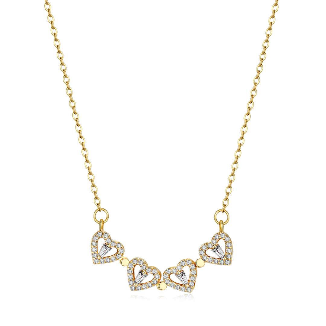 Lucky Charm Necklace - Elegant Heart-Shaped Necklace in Gold Bowlift