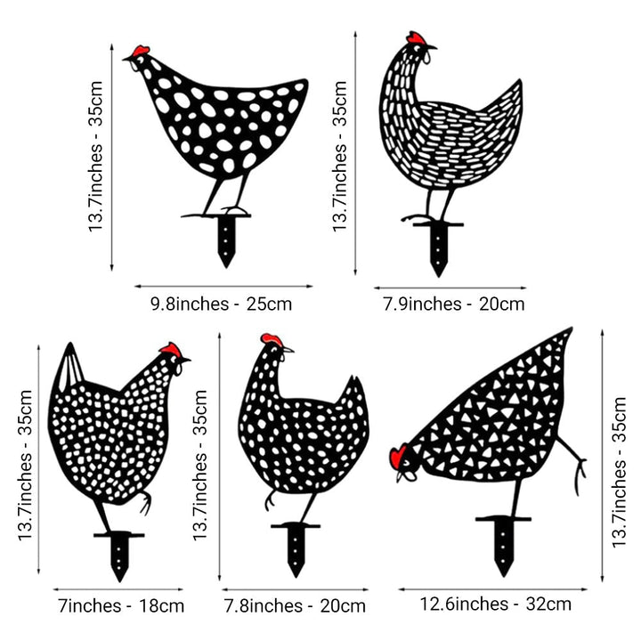 BowLift | Cluckura – Weatherproof Metal Chicken Statue for Garden & Patio