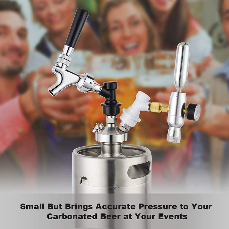 Co2 Charger Kit 0-60PSI Co2 Regulator Mini Keg Charger with Ball Lock | Bowlift