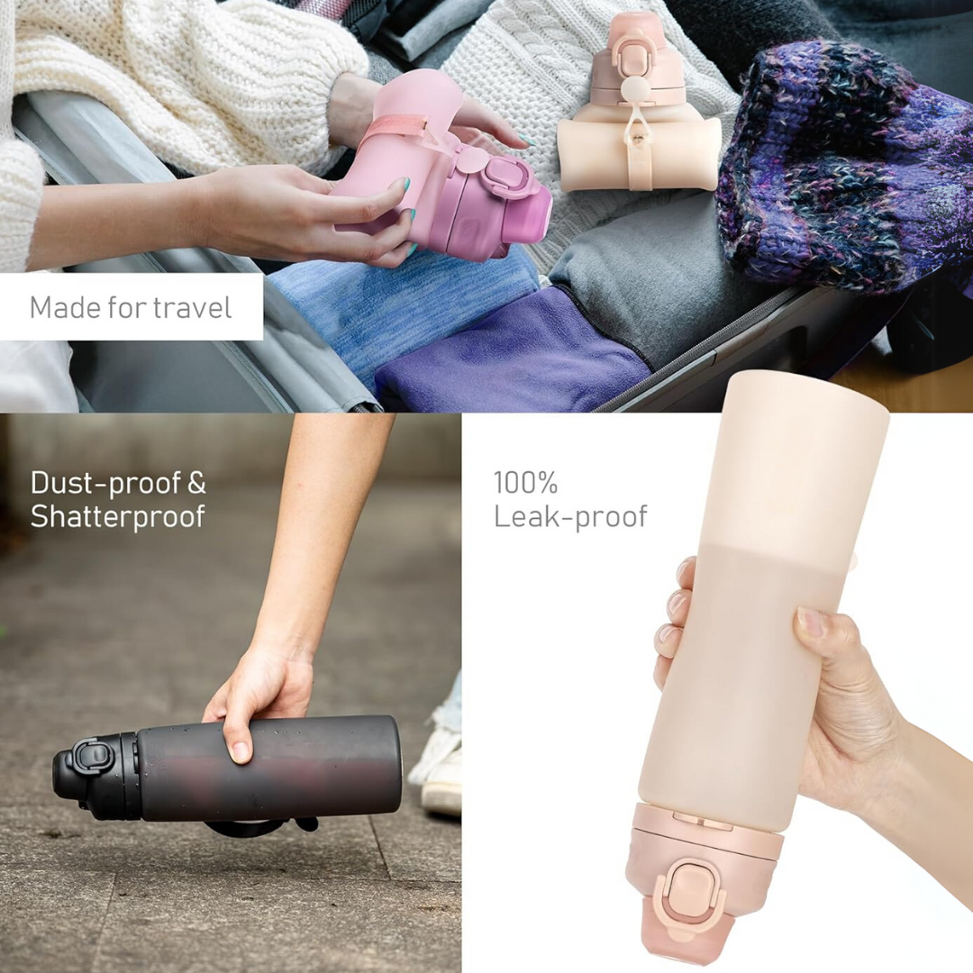 BowLift | Collapsible 600 ml Silicone Water Bottle - Leakproof & BPA-free
