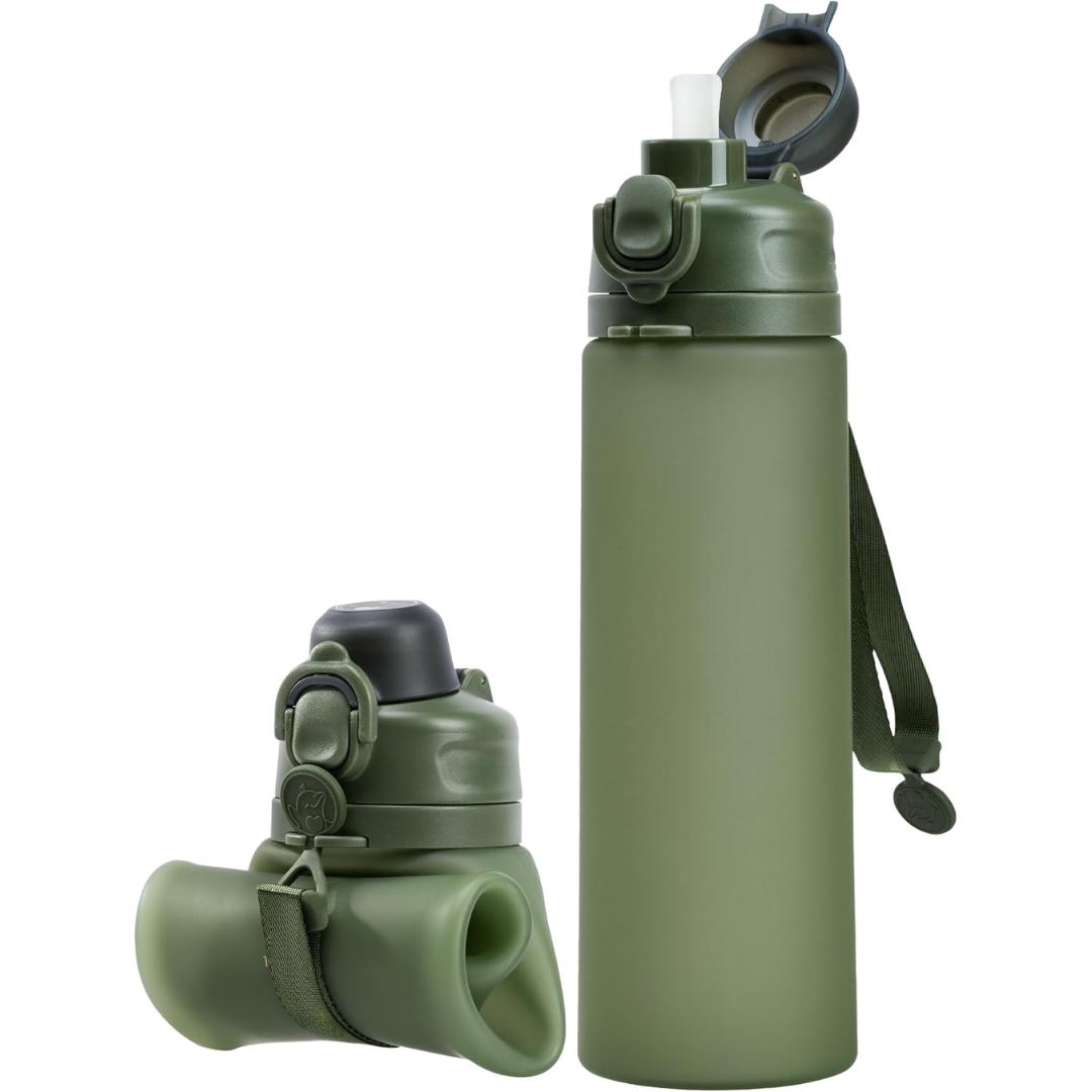 BowLift | Collapsible 600 ml Silicone Water Bottle - Leakproof & BPA-free