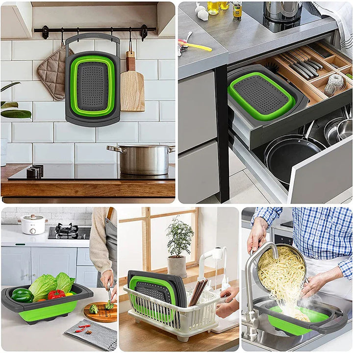 Collapsible Colander with Extendable Handles Over-the-Sink Strainer | Bowlift
