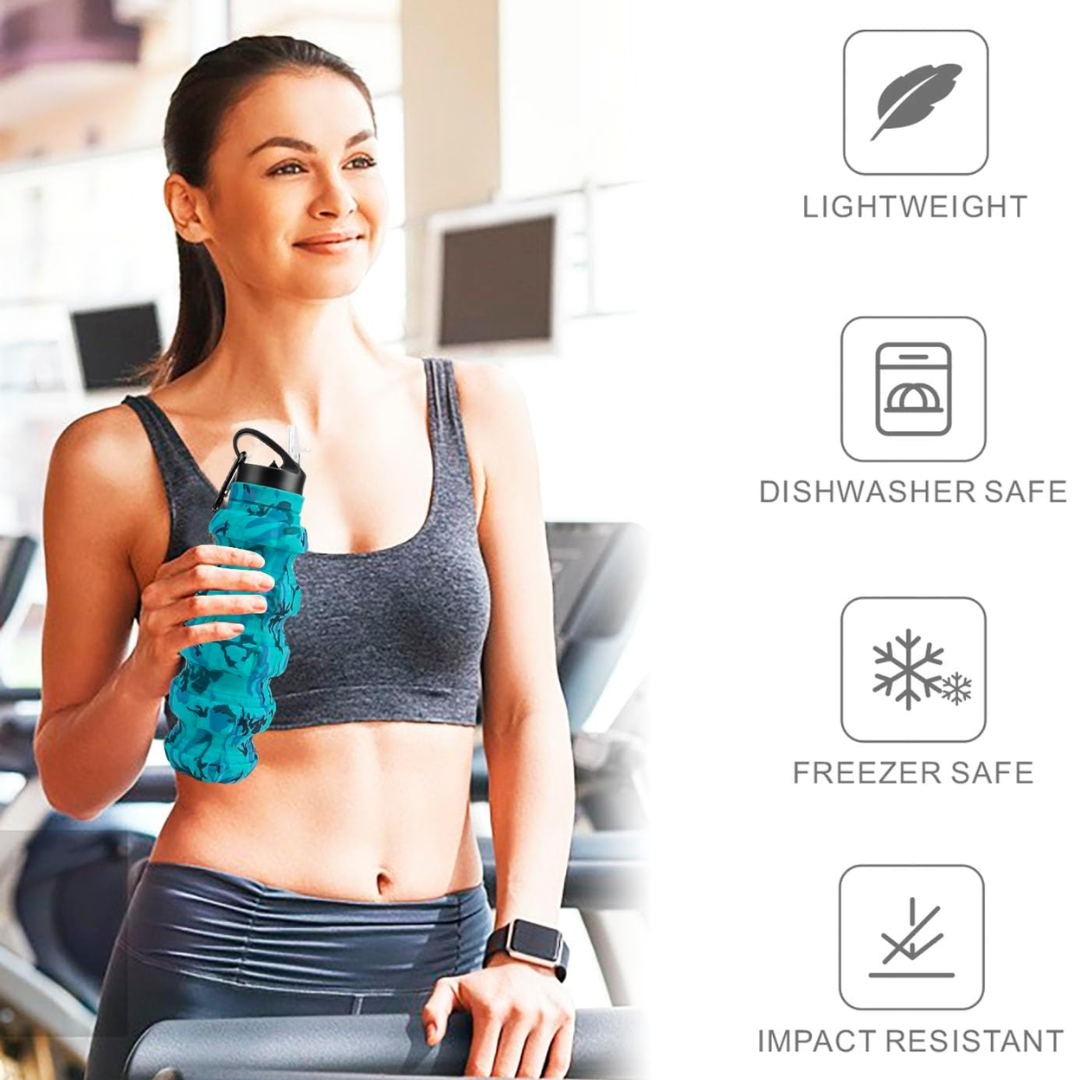 BowLift | Collapsible Travel Water Bottle - 575 ML Reusable Silicone