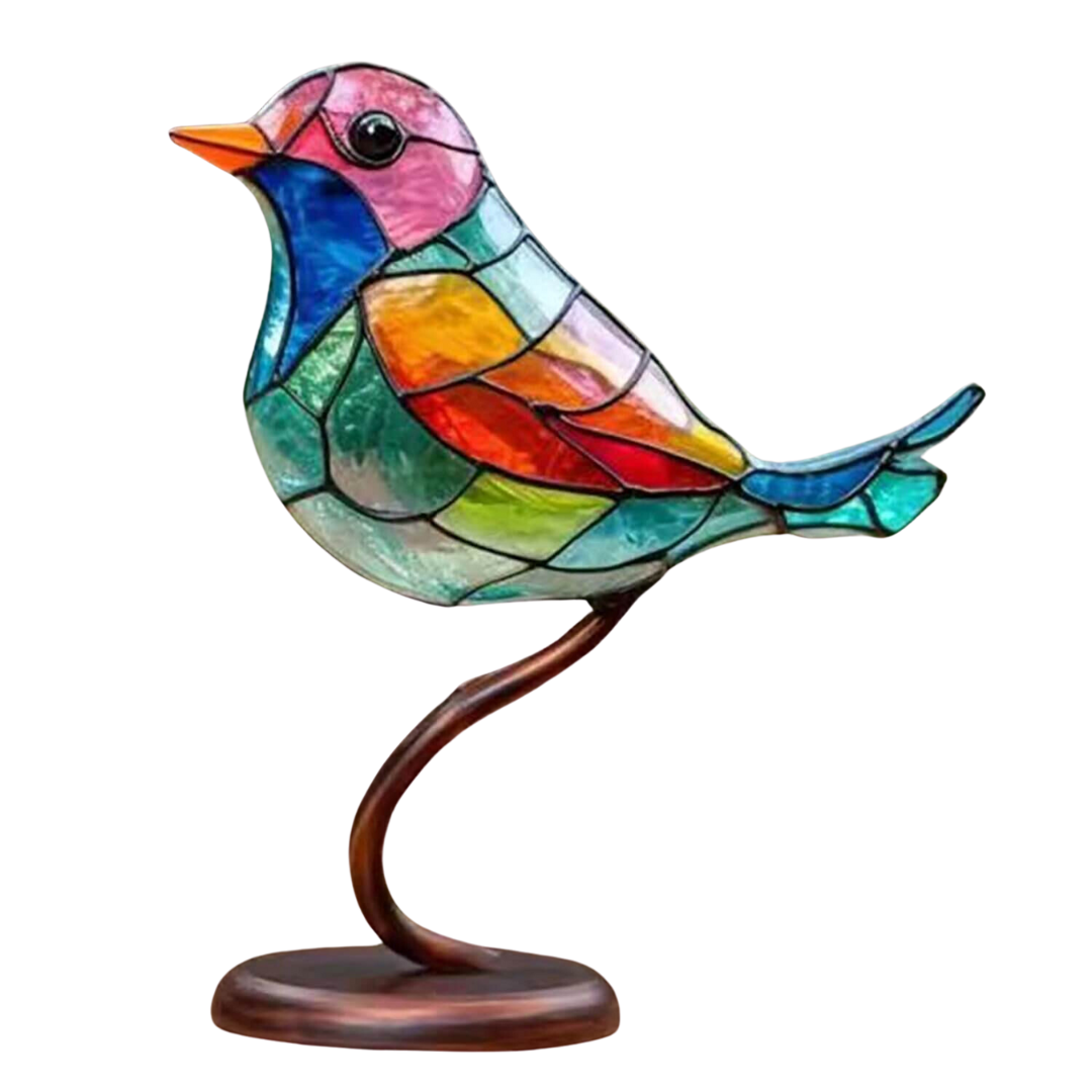 BowLift | ColorBirds - Coloured Birds on Branch Decorative Sculpture