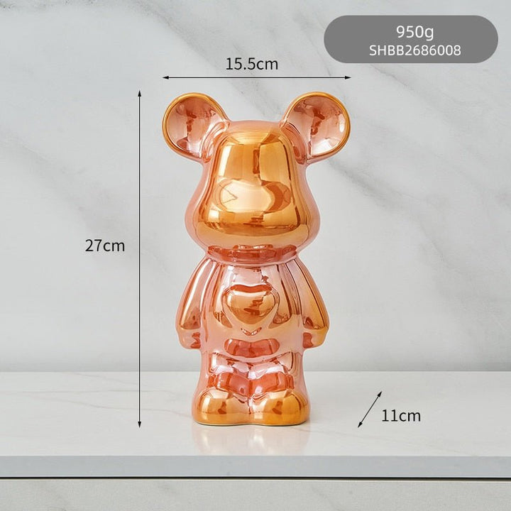 BowLift | Colorful Ceramic Bear Sculpture and Statue Piggy Bank Desk Ornament