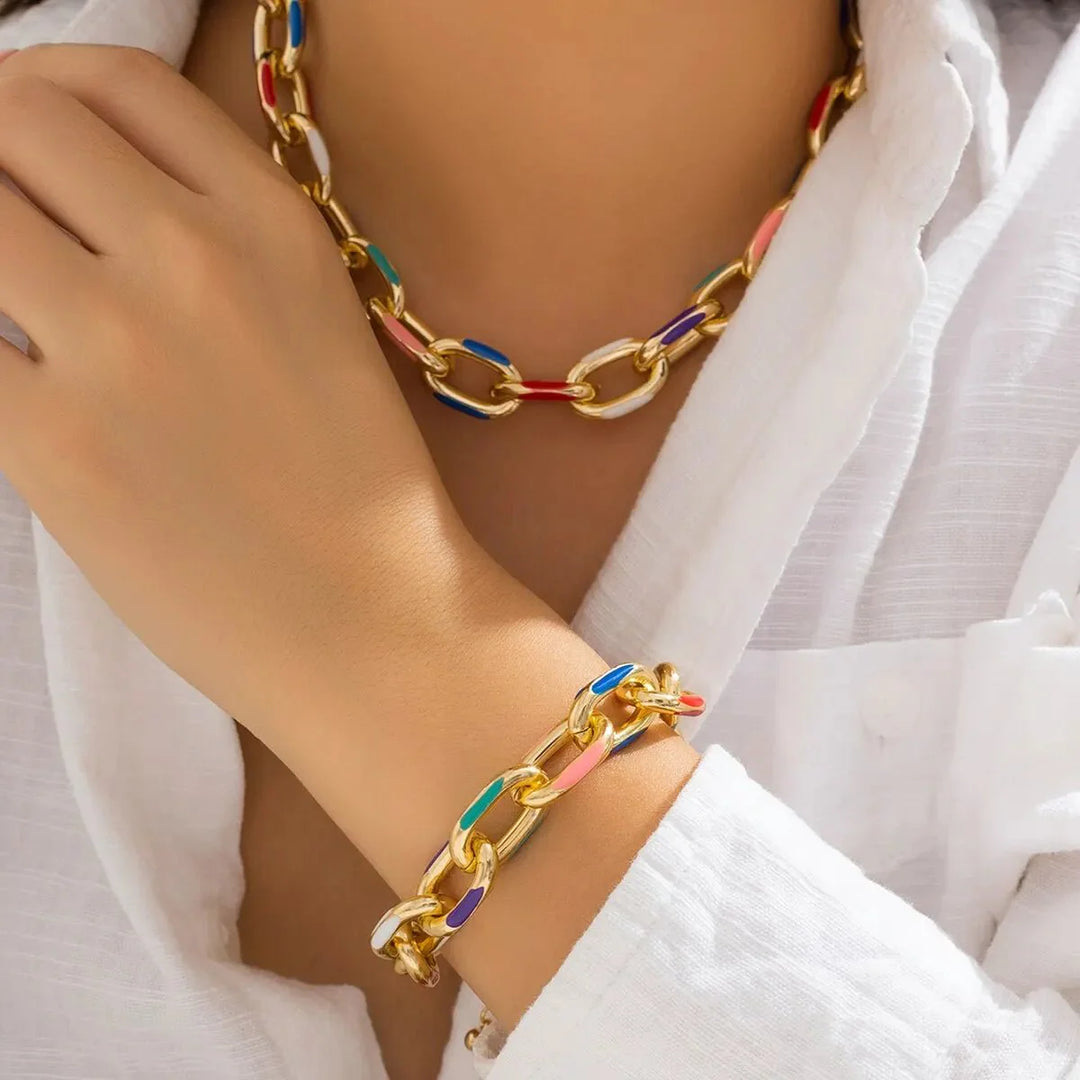 BowLift | Colorful Chain Bracelet and Necklace Set