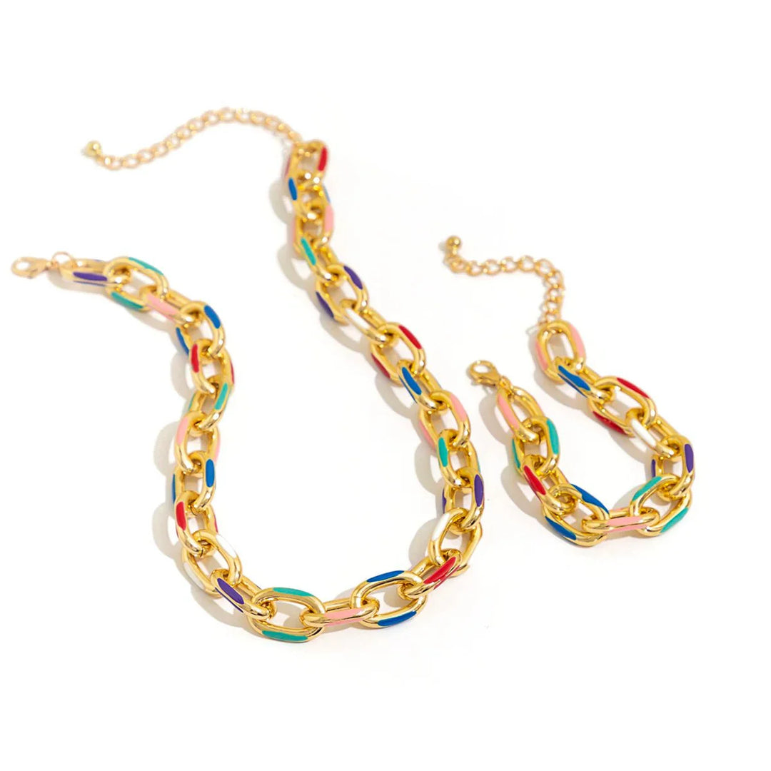 BowLift | Colorful Chain Bracelet and Necklace Set