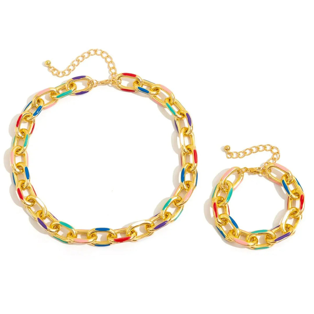 BowLift | Colorful Chain Bracelet and Necklace Set