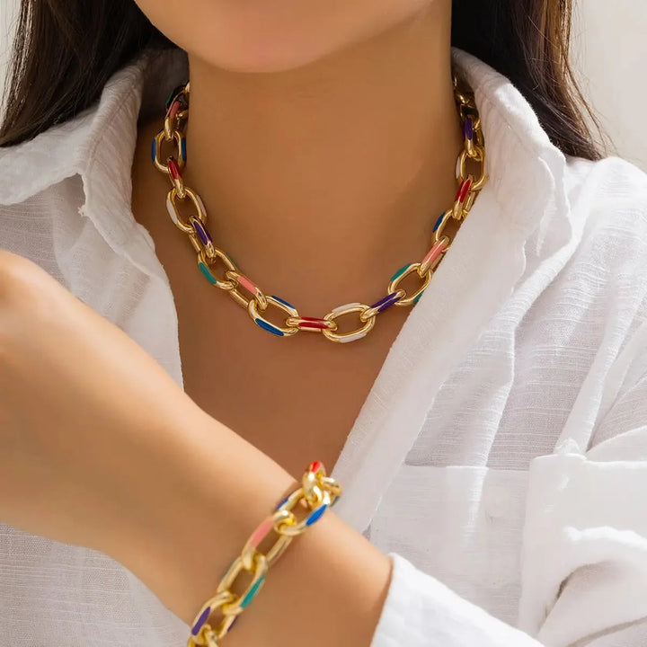 BowLift | Colorful Chain Bracelet and Necklace Set