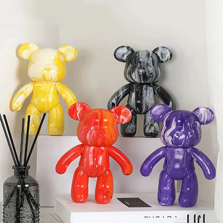 BowLift | Modern Colourful Resin Bear Figurine Decor