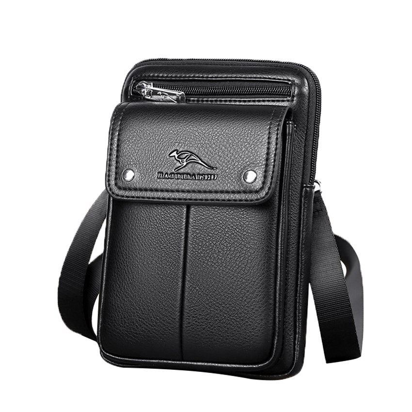 Compact PU Leather Crossbody Bag for Men with Adjustable Strap | Bowlift