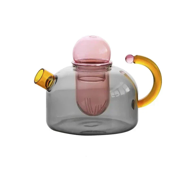 BowLift | Colorful Glass Teapot Set with Contrast Accents – Heat Resistant & Stylish