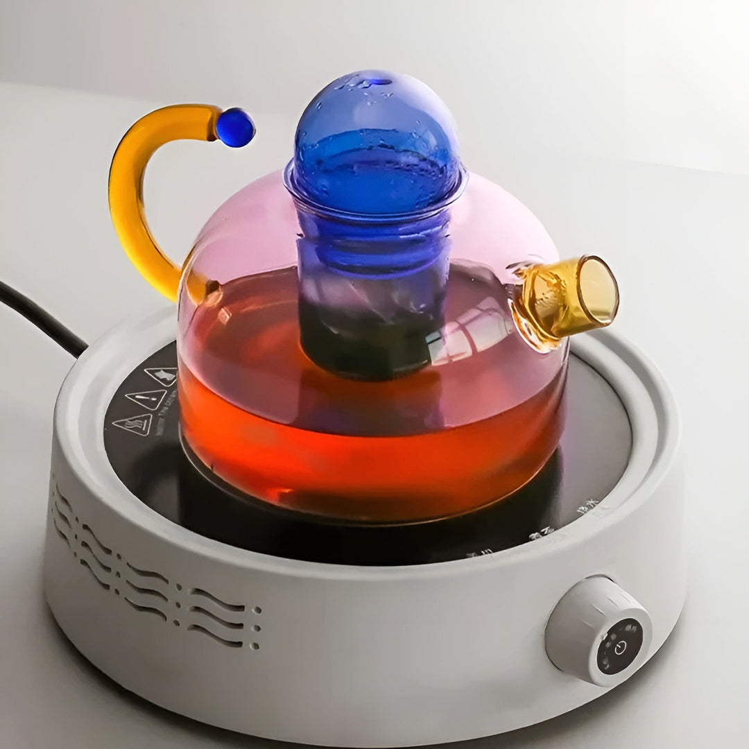 Transparent Teapot & Cups – Stylish Set in Contrasting Colors | Bowlift