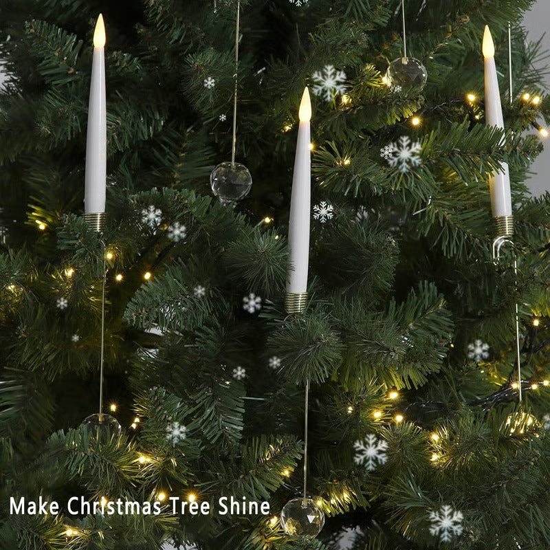 BowLift | LED Christmas tree candles with crystal ball – Realistic flame effect