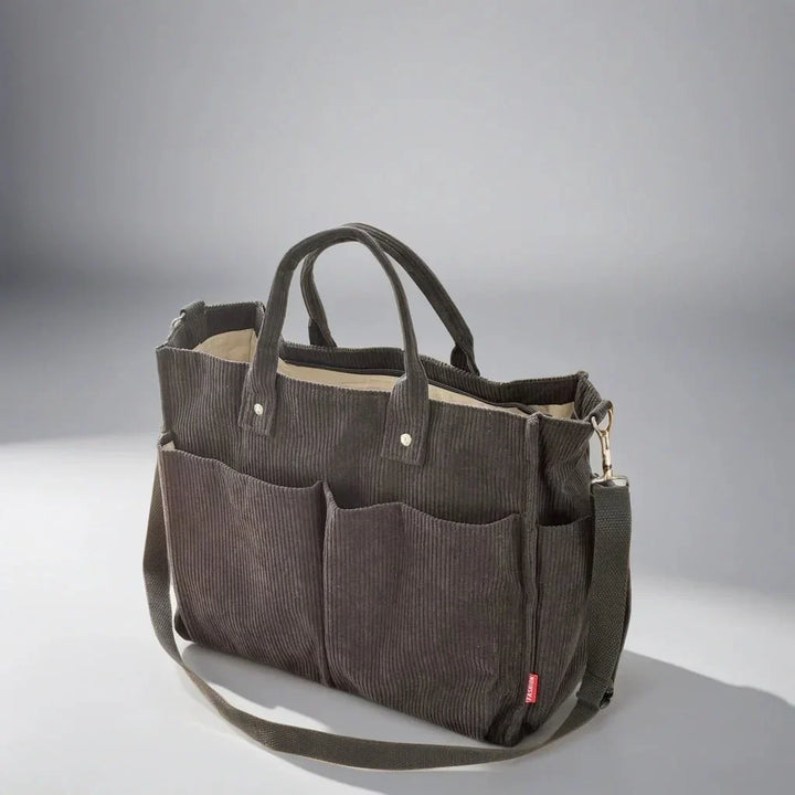 Cord Shoulder Bag Ladies Spacious and Sturdy for School and Work | Bowlift