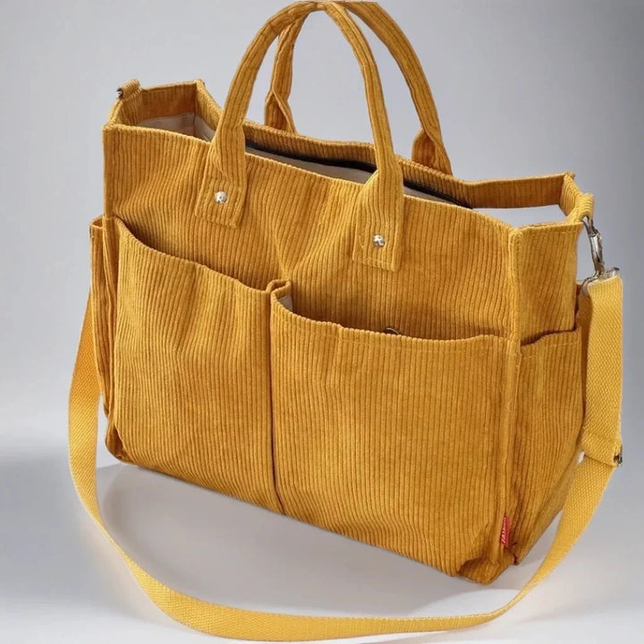 Cord Shoulder Bag Ladies Spacious and Sturdy for School and Work | Bowlift