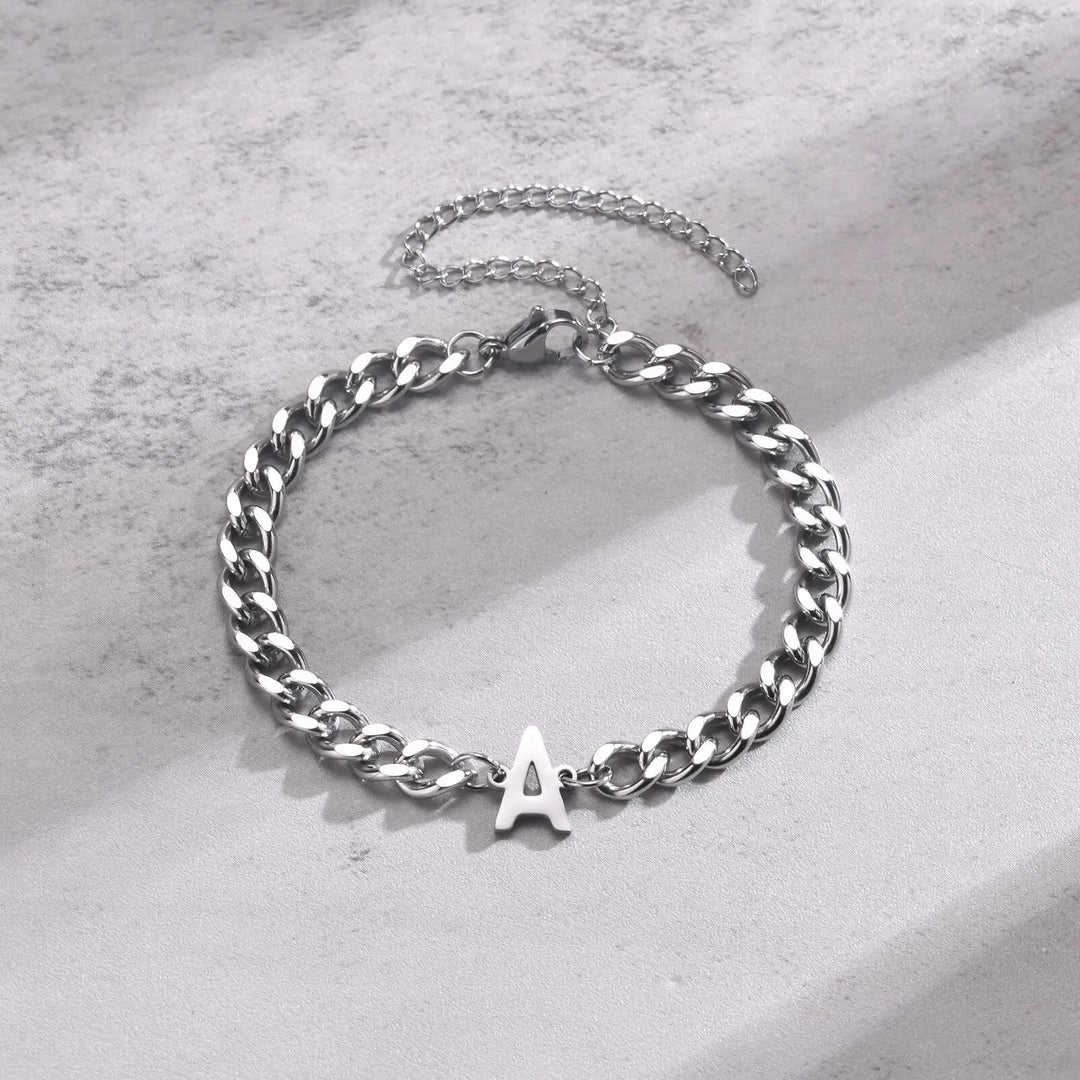 BowLift | Couples Letter Initial Cuban Bracelet