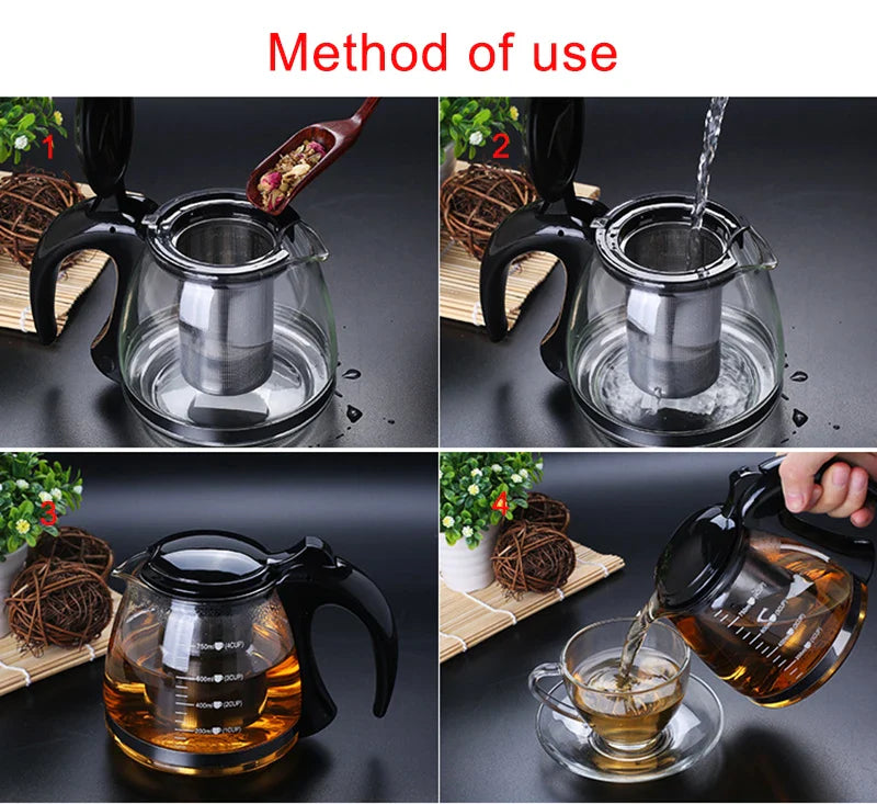 Creative Glass Teapot with Removable Steel Infuser Filter Tea Kettle | Bowlift