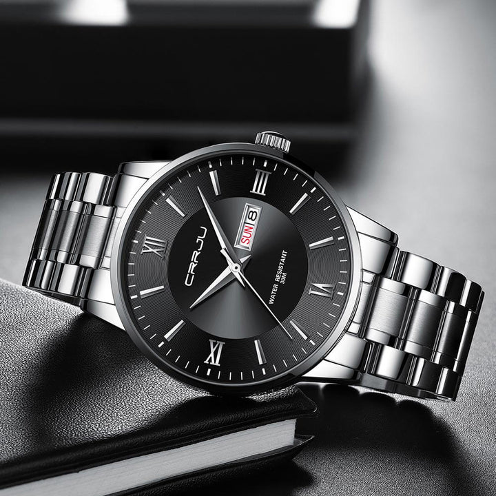 BowLift | Men's Luxury Waterproof Sports Watch – Stainless Steel Quartz Chronograph