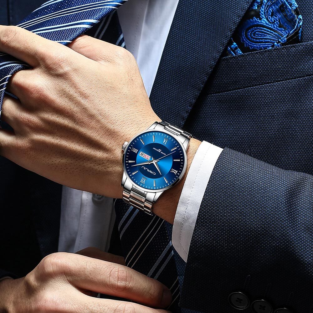 BowLift | Men's Luxury Waterproof Sports Watch – Stainless Steel Quartz Chronograph