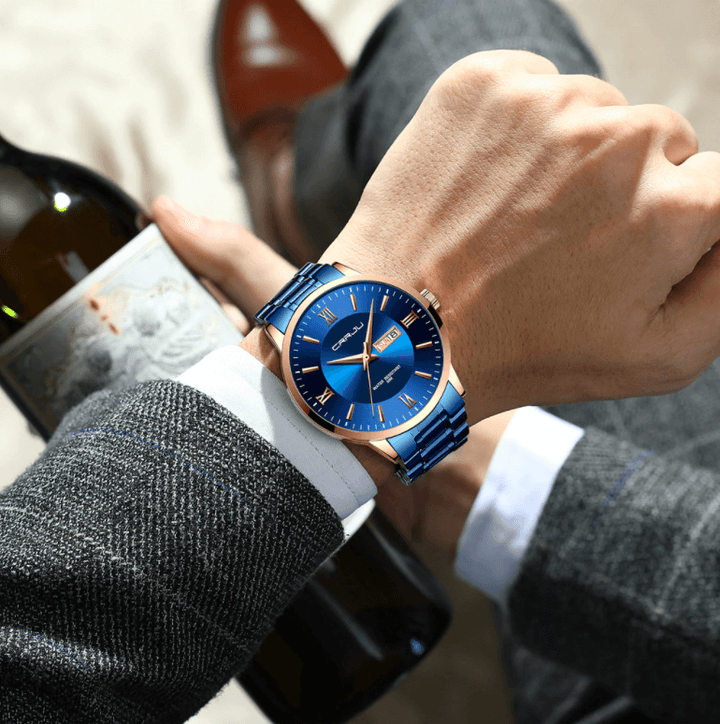 BowLift | Men’s Stainless Steel Waterproof Sport Quartz Watch