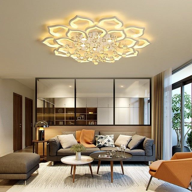 BowLift | Crystal Lotus Ceiling Lamp - LumiLotus