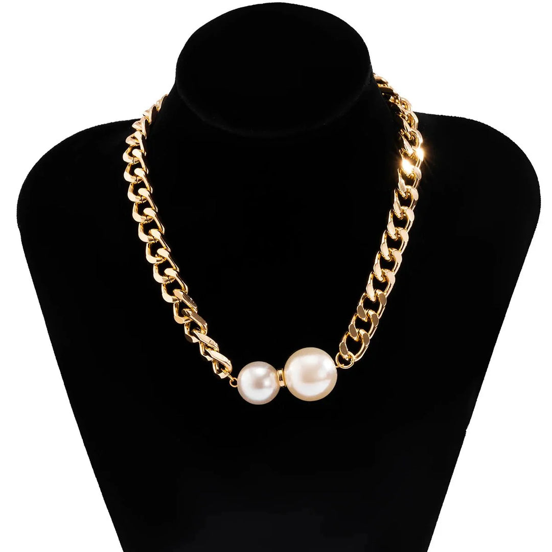 BowLift | Cuban Link Chain Pearl Ends Necklace