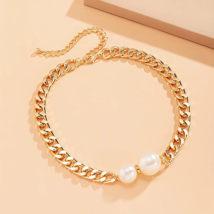 BowLift | Cuban Link Chain Pearl Ends Necklace