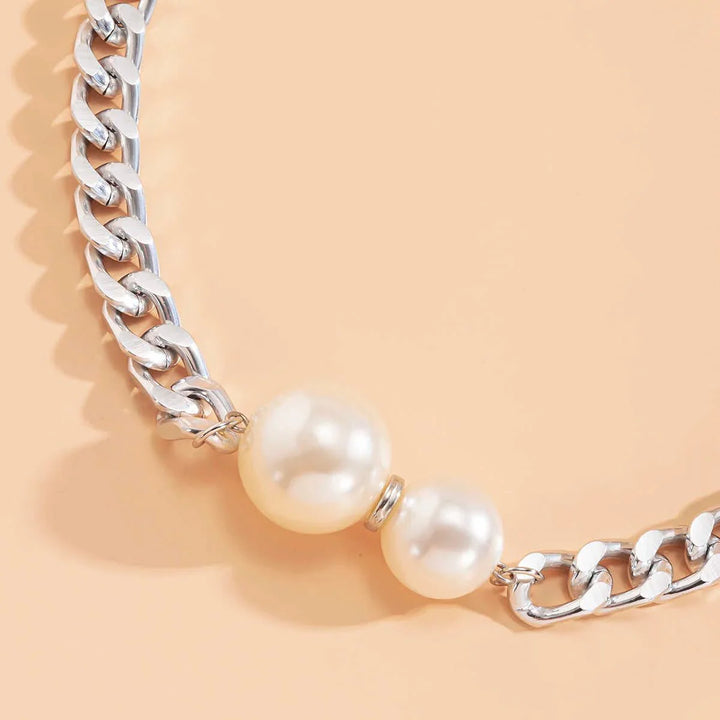 BowLift | Cuban Link Chain Pearl Ends Necklace