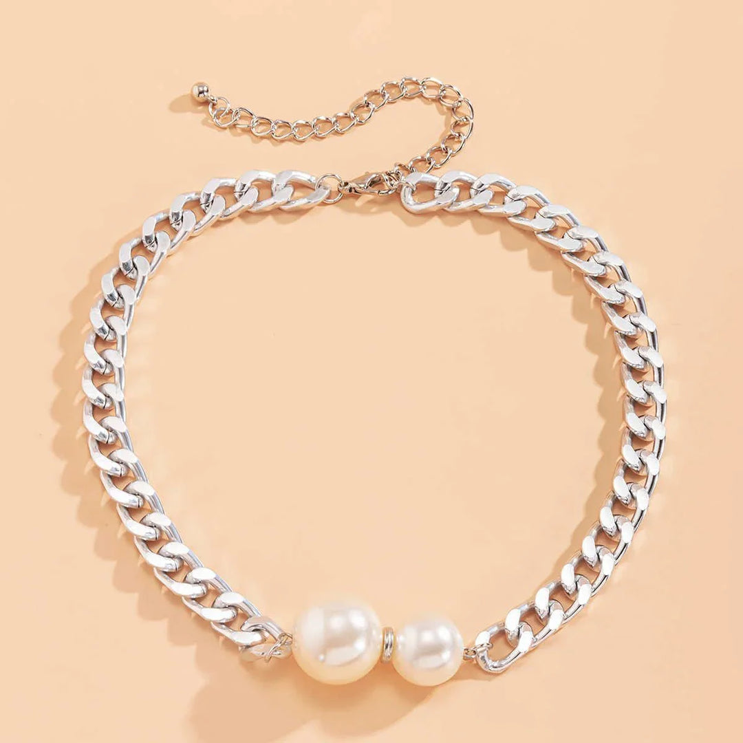 BowLift | Cuban Link Chain Pearl Ends Necklace