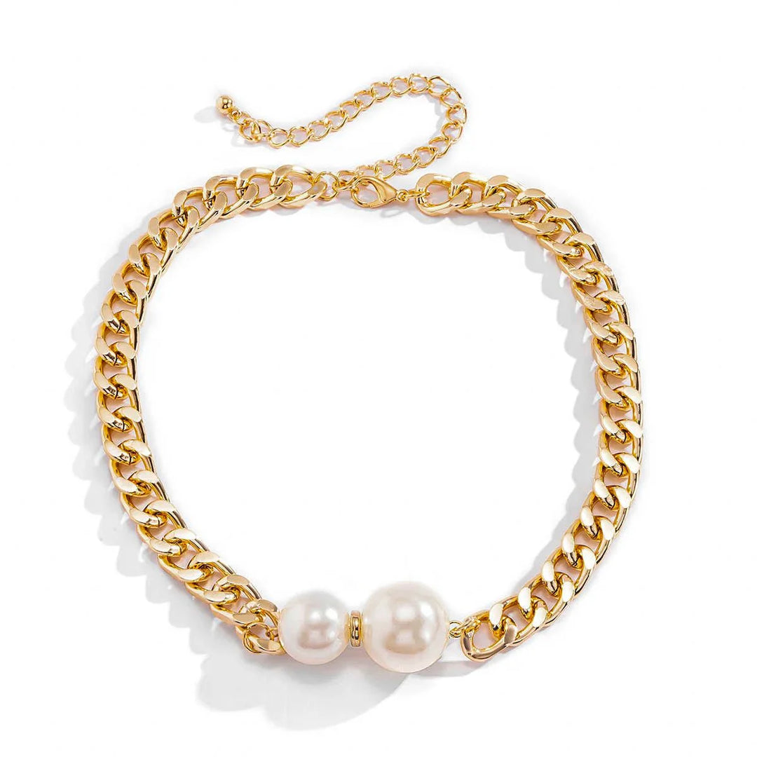 BowLift | Cuban Link Chain Pearl Ends Necklace