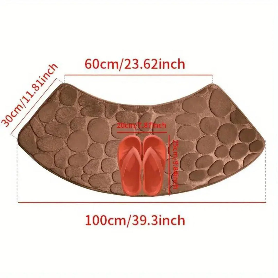 BowLift | Curved Bathroom Mat - Thick Absorbent Non-Slip Bath Mat for Bathroom Safety