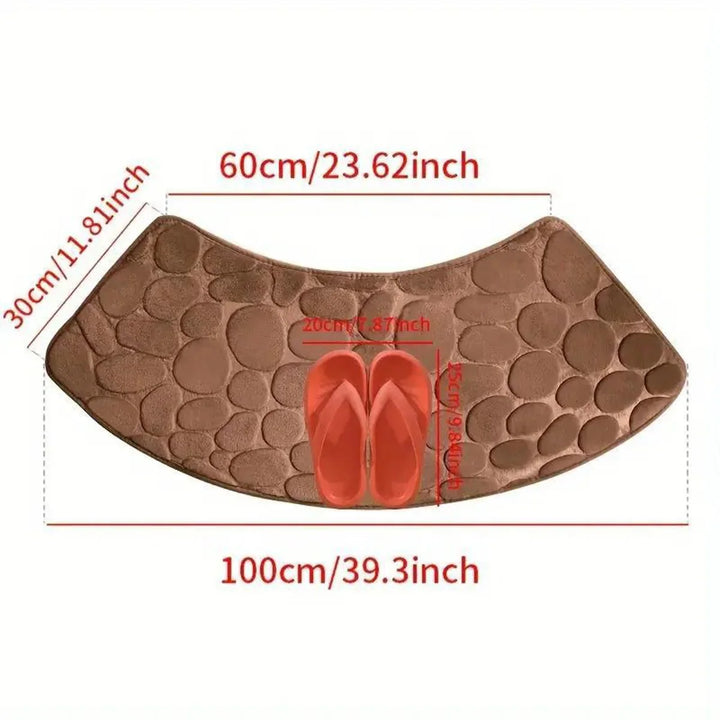 BowLift | Curved Bathroom Mat - Thick Absorbent Non-Slip Bath Mat for Bathroom Safety