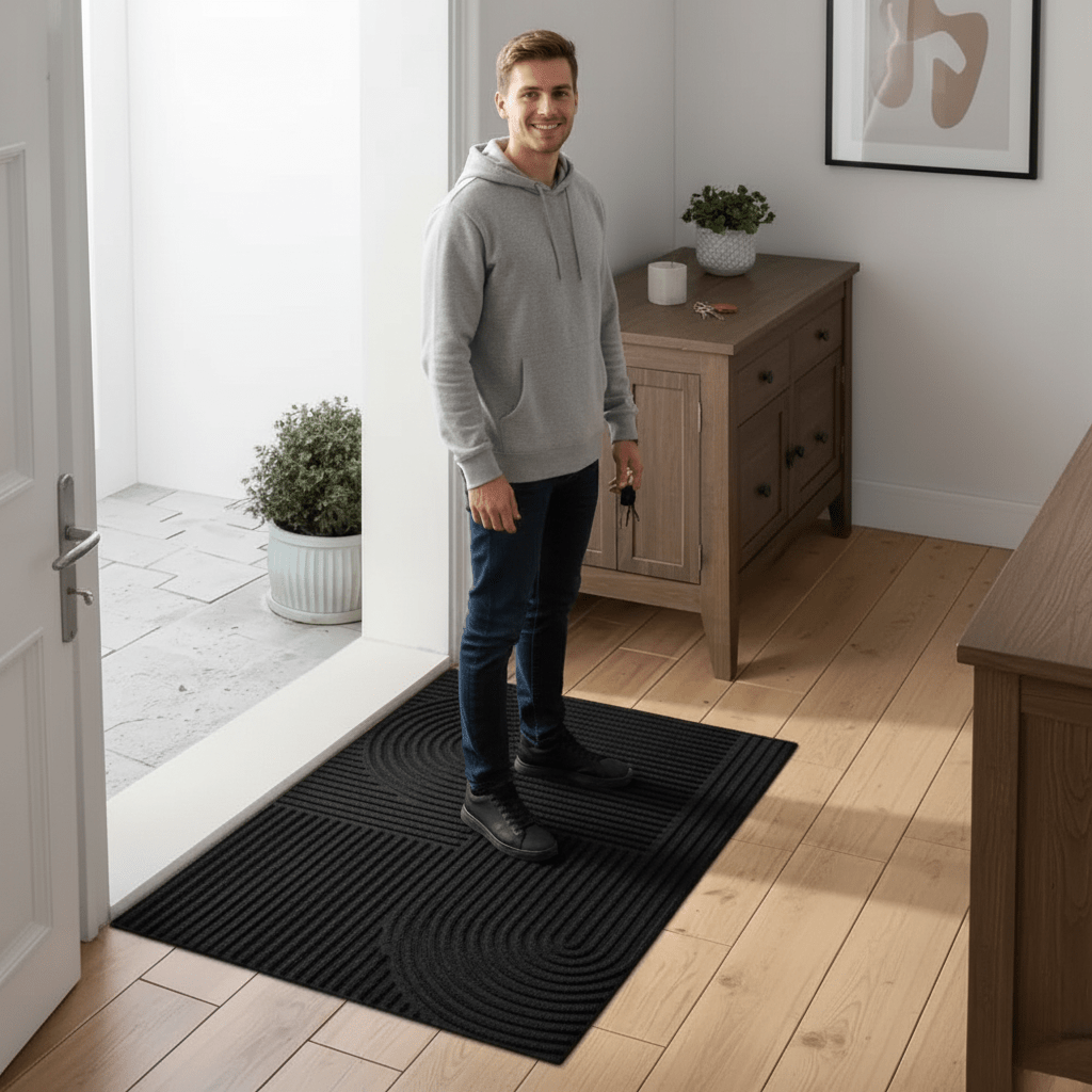 BowLift | CURVIMAT – Absorbent Curved-Line Mat for Modern Entryways