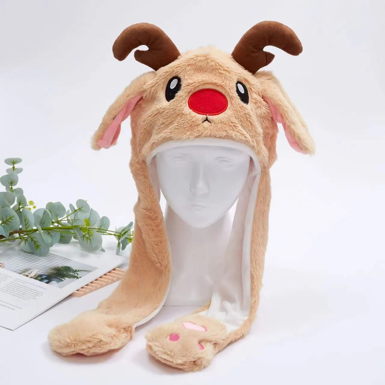 BowLift | BunnyBounce Plush Hat with Moving Ears for Kids & Adults