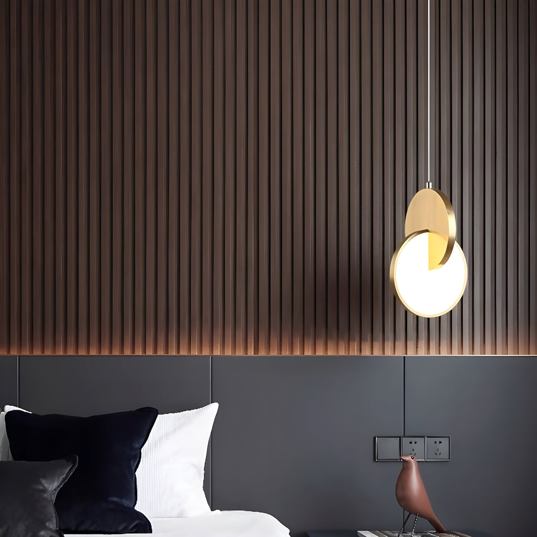 Modern Scandinavian LED Pendant Lamp with Round Frame and Warm Glow Bowlift