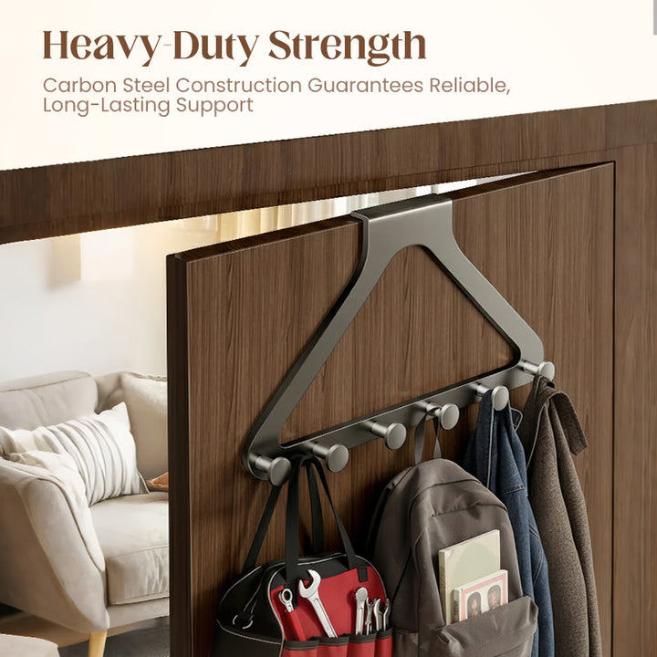 ClariHold Door Hook Rack — More space and organization, completely without drilling stress or door damage | Bowlift