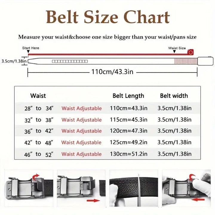 BowLift | Eptchn Leather Ratchet Belt With Adjustable Buckle CrackSlick