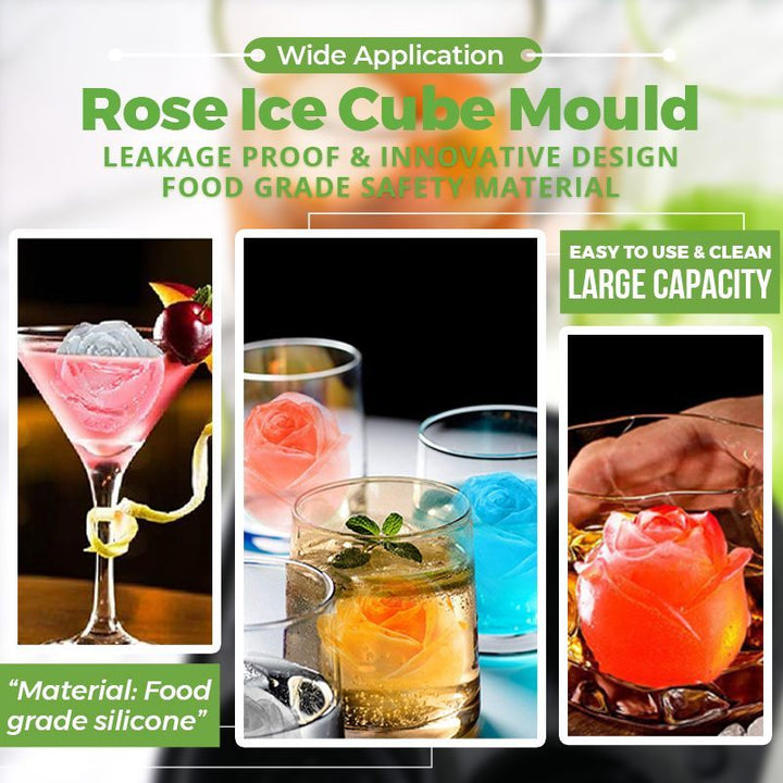 4-Compartment Large Rose Ice Cube Mold | Bowlift