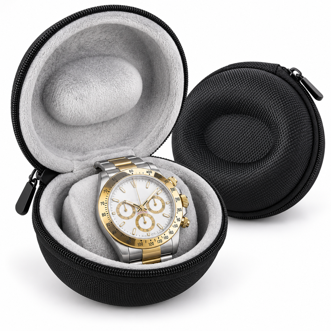 Compact Padded Travel Watch and Jewelry Carry Case Bowlift