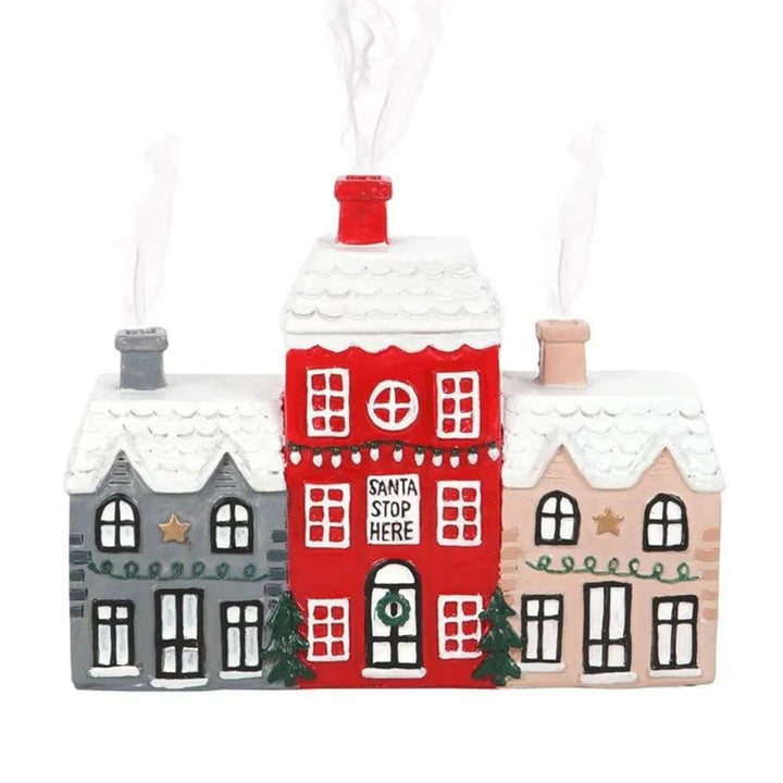 BowLift | Christmas Small House Decorations Resin Winter Incense Cone Burner Decoration Landscape Decorative Gift