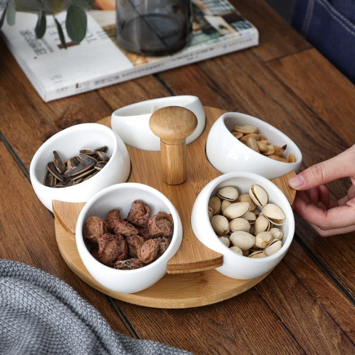 BowLift | Tea Time Bamboo Porcelain Snack Tray