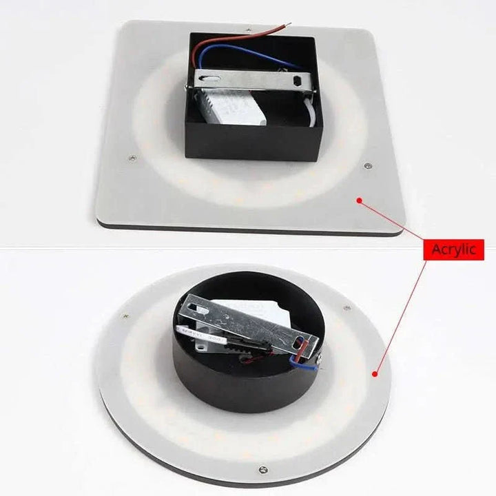 BowLift | Minimalist LED wall light in round or square, IP65