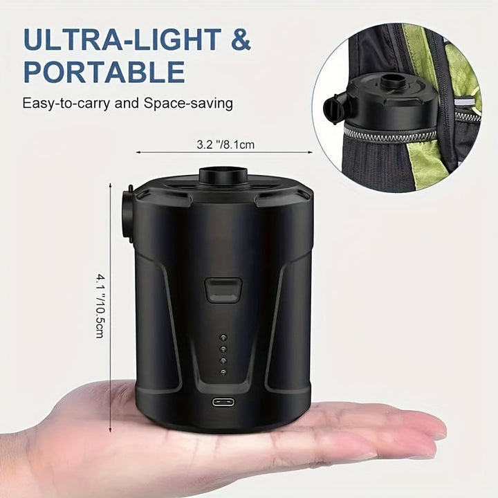 BowLift | Electric Air Pump AirTrek Mini | USB Rechargeable & Cordless | Compact & Sturdy | For Air Mattresses & Outdoor