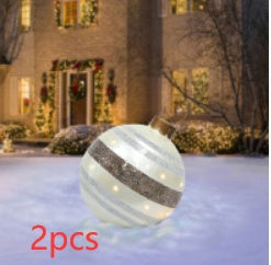 BowLift | Inflatable Christmas Ball Outdoor Decoration 60cm – Weather Resistant PVC Christmas Decoration