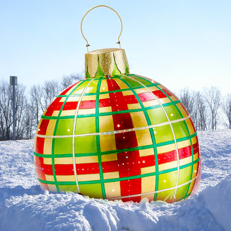 BowLift | Inflatable Christmas Ball Outdoor Decoration 60cm – Weather Resistant PVC Christmas Decoration