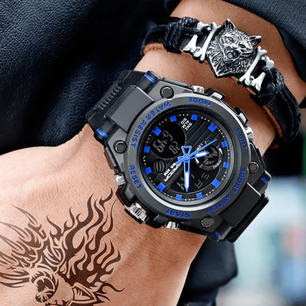 BowLift | Sporty Dual-Display Mode Multifunctional Waterproof Luminous Men's Wristwatch