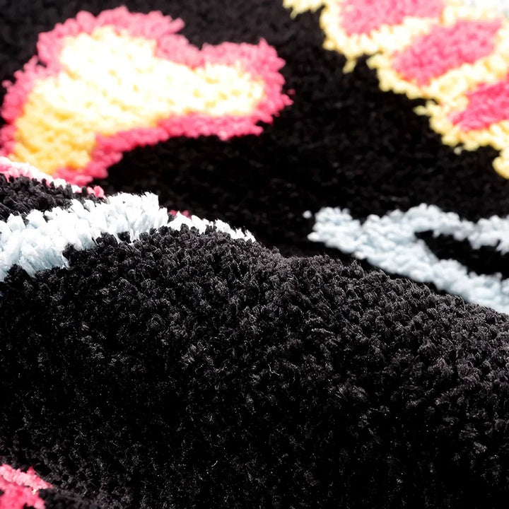 BowLift | Funky Irregular Black Skull Head Area Rug for Living Room & Bedroom