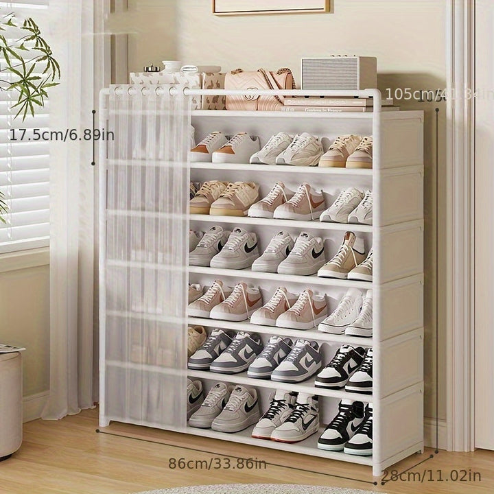 Foldable shoe rack with dust protection 4–7 levels | Bowlift